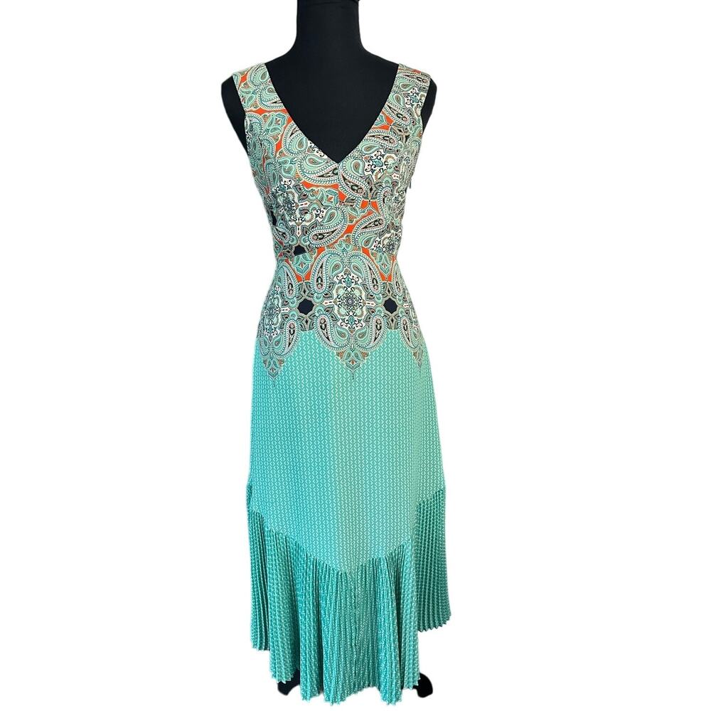 Anthropologie | Maeve Canyon Creek Mint Green Paisley Print Midi Dress, Size 2